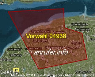 Vorwahlkarte 04938 – Hagermarsch