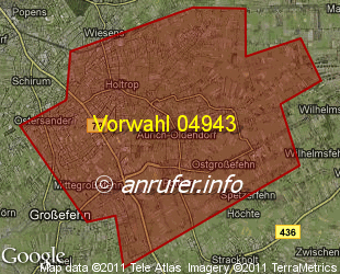 Vorwahlkarte 04943 – Grossefehn