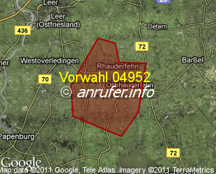 Vorwahlkarte 04952 – Rhauderfehn