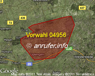 Vorwahlkarte 04956 – Uplengen
