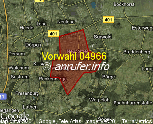 Vorwahlkarte 04966 – Neubörger
