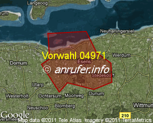 Vorwahlkarte 04971 – Esens