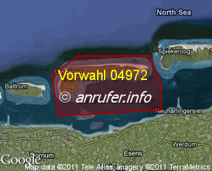Vorwahlkarte 04972 – Langeoog