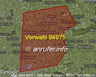 Vorwahlkarte 04975 – Westerholt Ostfriesl