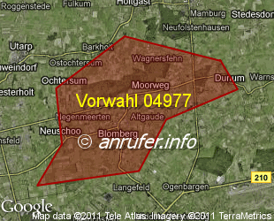 Vorwahlkarte 04977 – Blomberg Ostfriesl