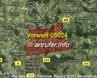 Vorwahlkarte 05024 – Rohrsen Kr Nienburg Weser