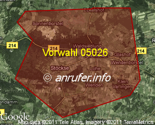 Vorwahlkarte 05026 – Steimbke