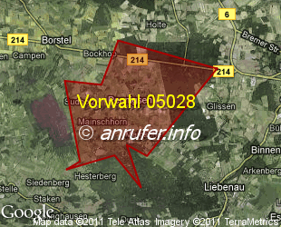 Vorwahlkarte 05028 – Pennigsehl