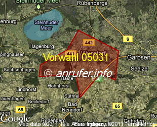Vorwahlkarte 05031 – Wunstorf