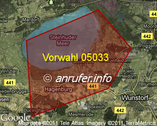 Vorwahlkarte 05033 – Wunstorf-Grossenheidorn