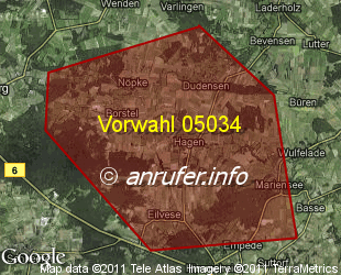 Vorwahlkarte 05034 – Neustadt-Hagen