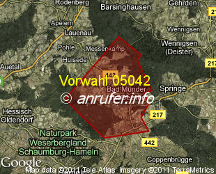 Vorwahlkarte 05042 – Bad Münder am Deister