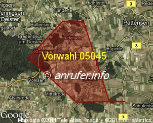 Vorwahlkarte 05045 – Springe-Bennigsen