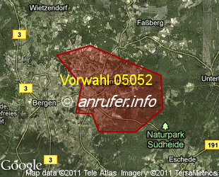 Vorwahlkarte 05052 – Hermannsburg