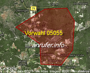 Vorwahlkarte 05055 – Fassberg