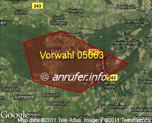 Vorwahlkarte 05063 – Bad Salzdetfurth
