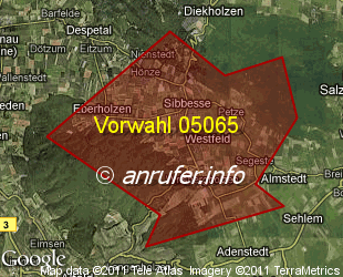 Vorwahlkarte 05065 – Sibbesse