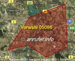 Vorwahlkarte 05066 – Sarstedt
