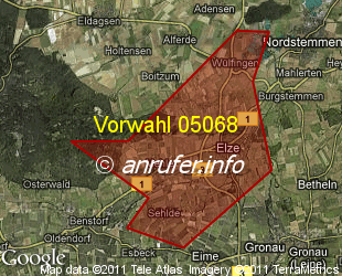 Vorwahlkarte 05068 – Elze Leine