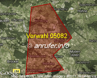 Vorwahlkarte 05082 – Langlingen