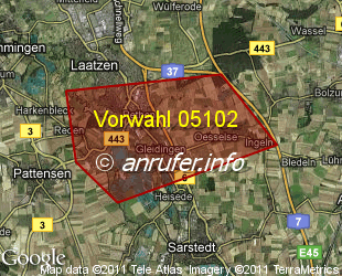 Vorwahlkarte 05102 – Laatzen
