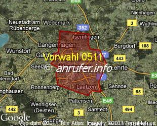 Vorwahlkarte 0511 – Hannover