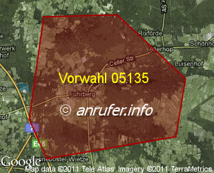 Vorwahlkarte 05135 – Burgwedel-Fuhrberg