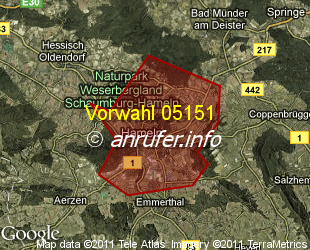 Vorwahlkarte 05151 – Hameln