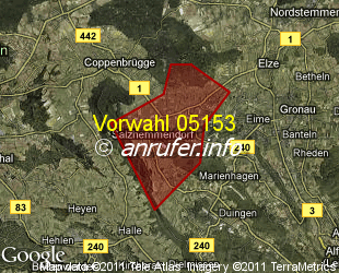 Vorwahlkarte 05153 – Salzhemmendorf