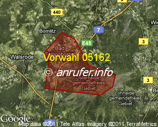 Vorwahlkarte 05162 – Fallingbostel