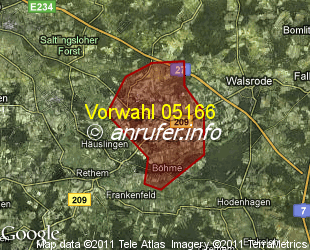 Vorwahlkarte 05166 – Walsrode-Kirchboitzen