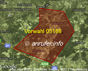 Vorwahlkarte 05168 – Walsrode-Stellichte