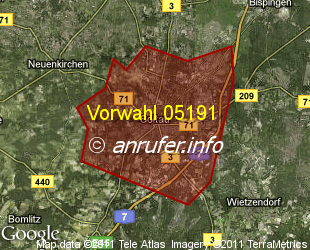 Vorwahlkarte 05191 – Soltau