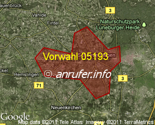 Vorwahlkarte 05193 – Schneverdingen