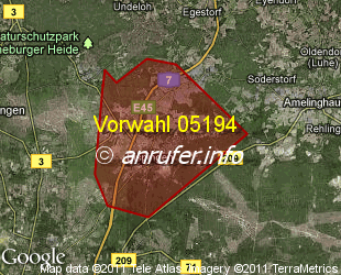 Vorwahlkarte 05194 – Bispingen