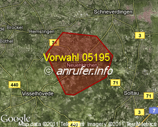 Vorwahlkarte 05195 – Neuenkirchen b Soltau