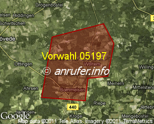 Vorwahlkarte 05197 – Soltau-Frielingen