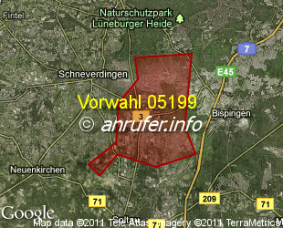 Vorwahlkarte 05199 – Schneverdingen-Heber