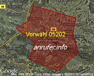 Vorwahlkarte 05202 – Oerlinghausen