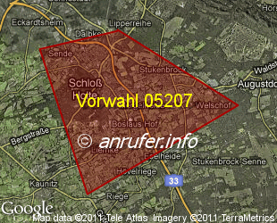 Vorwahlkarte 05207 – Schloss Holte-Stukenbrock