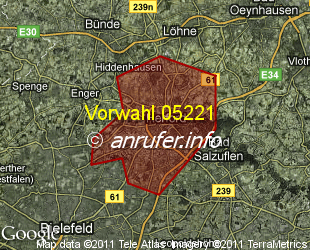 Vorwahlkarte 05221 – Herford