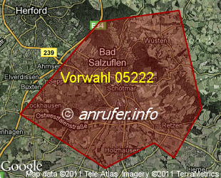 Vorwahlkarte 05222 – Bad Salzuflen