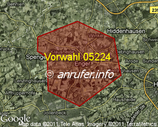 Vorwahlkarte 05224 – Enger Westf