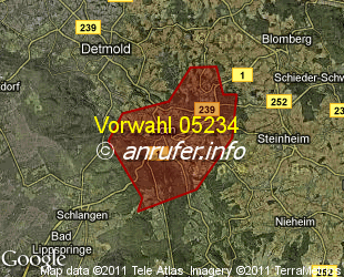 Vorwahlkarte 05234 – Horn-Bad Meinberg