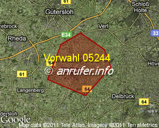 Vorwahlkarte 05244 – Rietberg