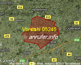 Vorwahlkarte 05245 – Herzebrock-Clarholz