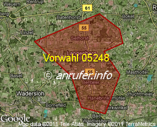 Vorwahlkarte 05248 – Langenberg Kr Gütersloh