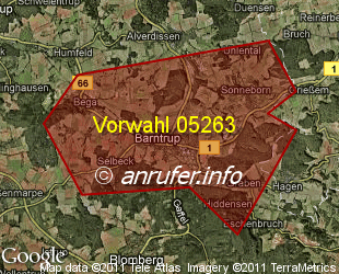 Vorwahlkarte 05263 – Barntrup