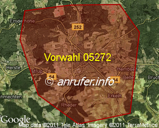 Vorwahlkarte 05272 – Brakel Westf