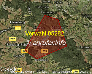 Vorwahlkarte 05282 – Schieder-Schwalenberg